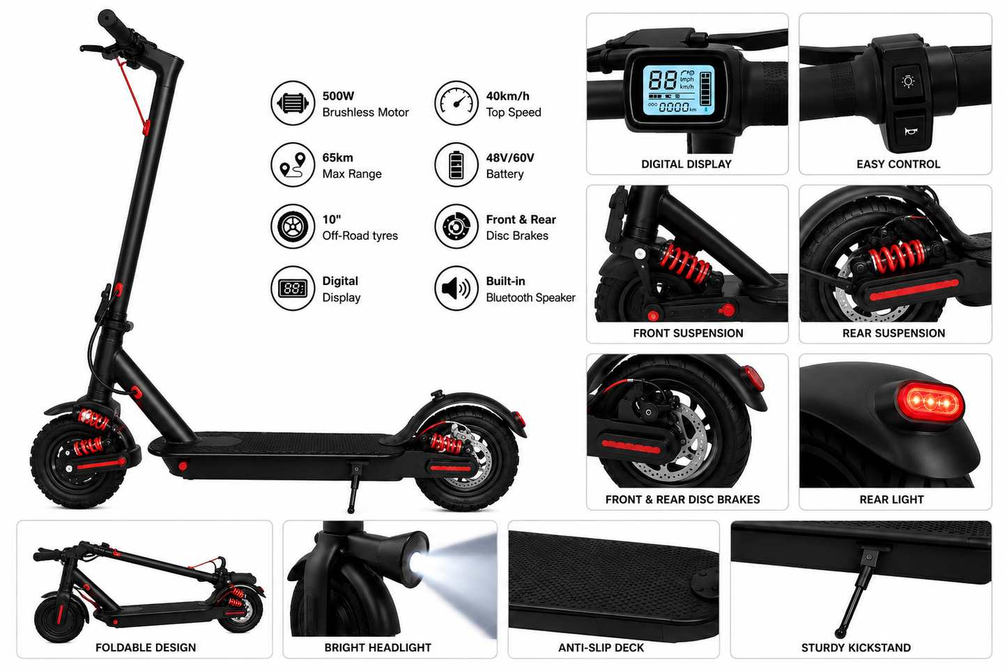 Electric Scooter Foldable with Suspension