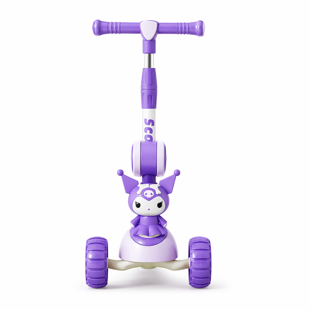 Kids 3 Wheel Scooter Adjustable Foldable with Lights & Music - Purple