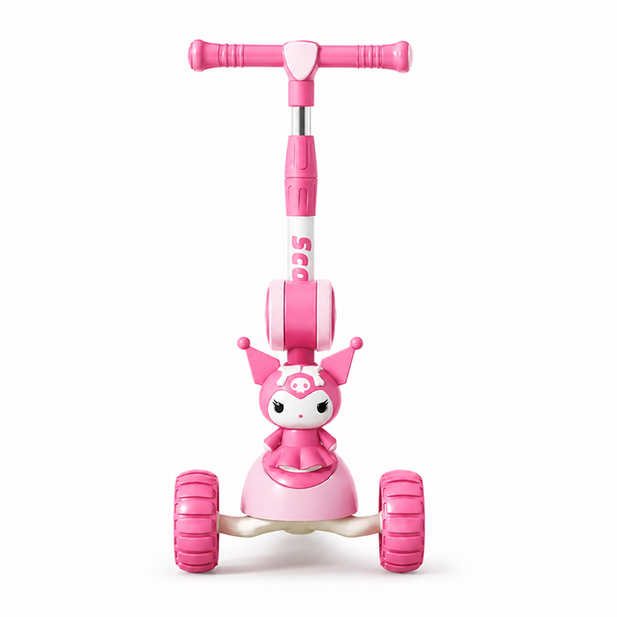 Kids 3 Wheel Scooter Adjustable Foldable with Lights & Music - Pink