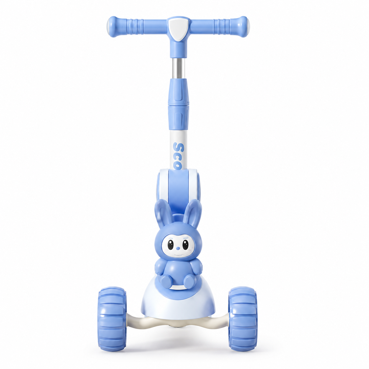 Kids 3 Wheel Scooter Adjustable Foldable with Lights & Music - Blue