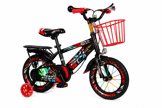 Kids Sport 16" Bicycle with Training Wheels, Basket & Rear Carrier Red